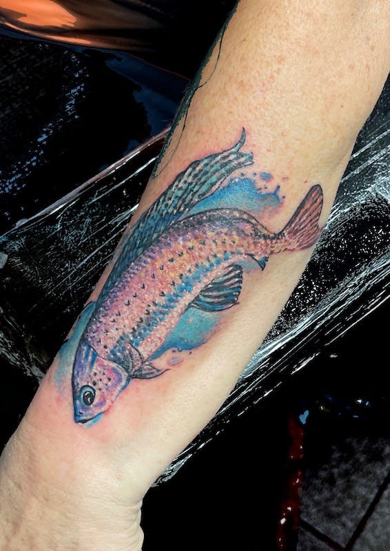 11 Mikey color tattoo sparkle artic grayling fish
