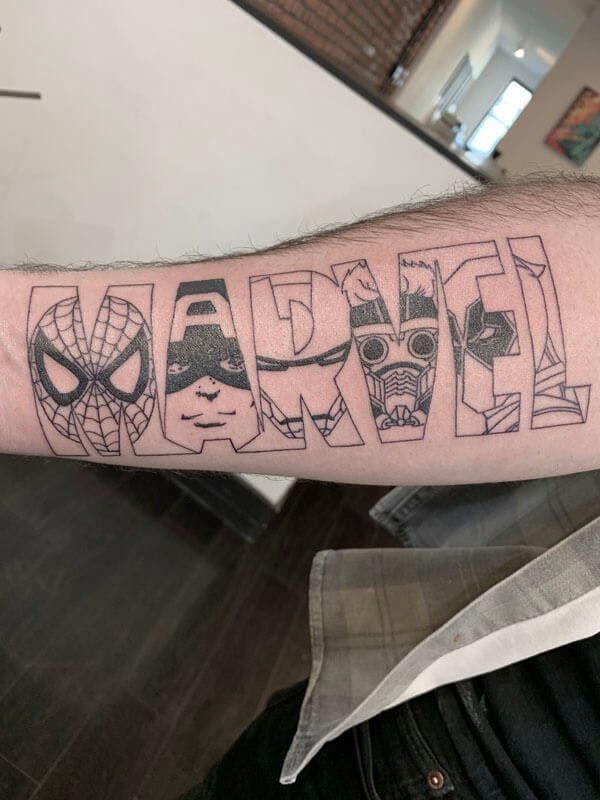 11Matt-marvel comics tattoo on arm