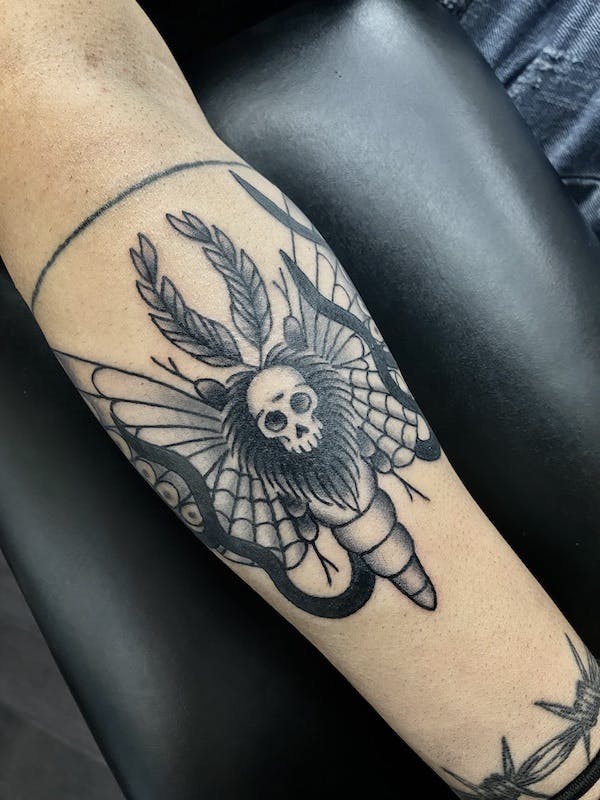 18 Ashley, American Traditional Tattoo, death moth