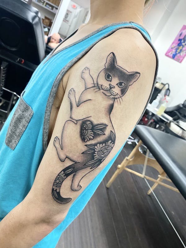 24 Ashley, American Traditional Tattoo, cat