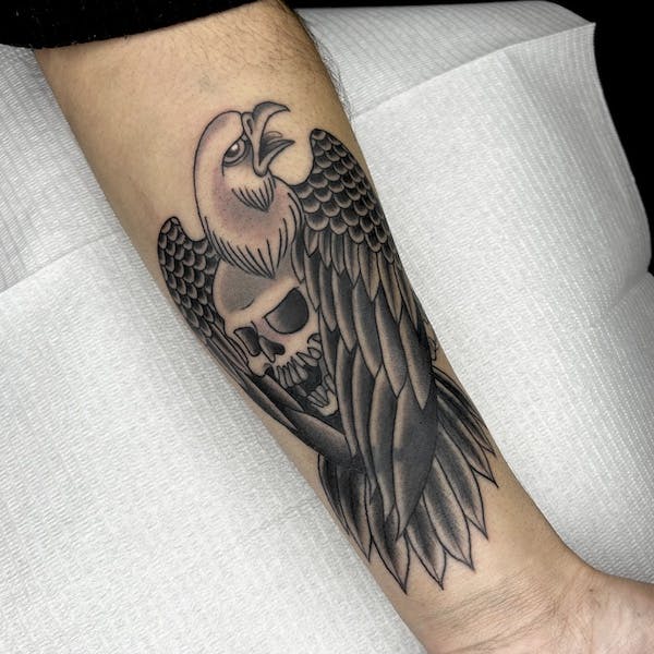 Eagle & Skull Tattoo by Ashley, Fattys Tattoos & Piercings