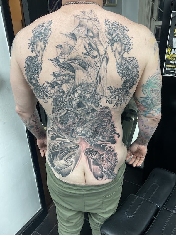 Full backpiece Tattoo by Mikey, Fattys Tattoos & Piercings