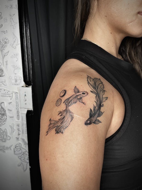 Yin Yang fish tattoo by Gabe, Fattys Tattoos & Piercings