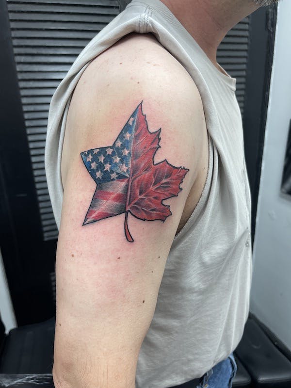American leaf Tattoo by Mikey, Fattys Tattoos & Piercings